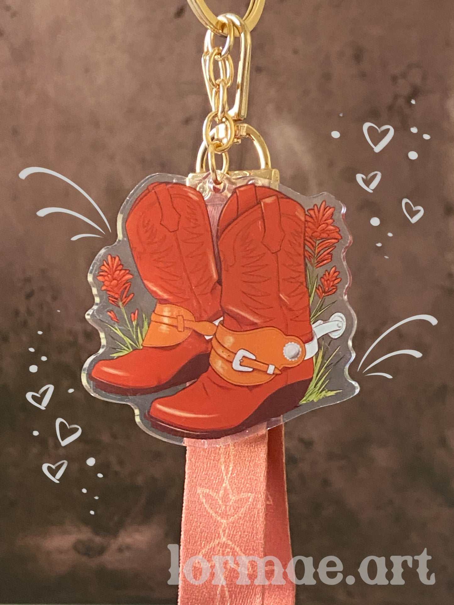 Cowboy Boots Keychain