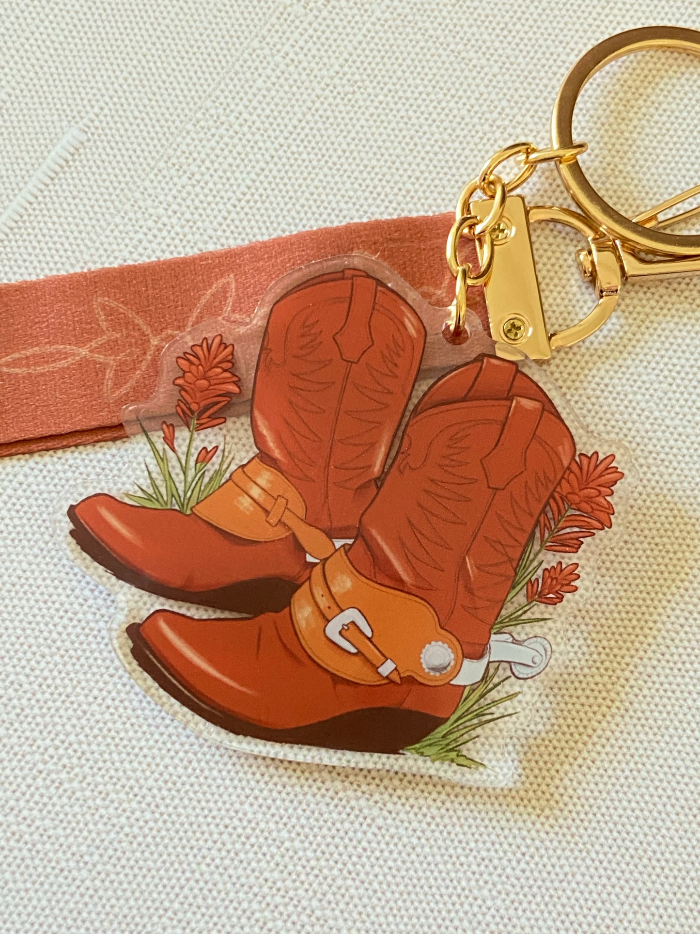 Cowboy Boots Keychain