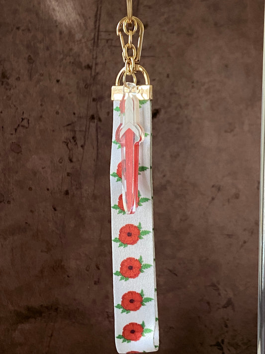 Poppies & Dagger Keychain